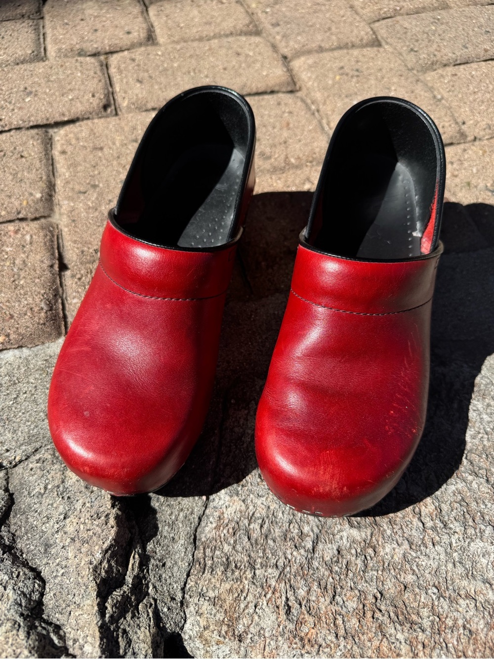 Dansko Red Patent Leather clogs